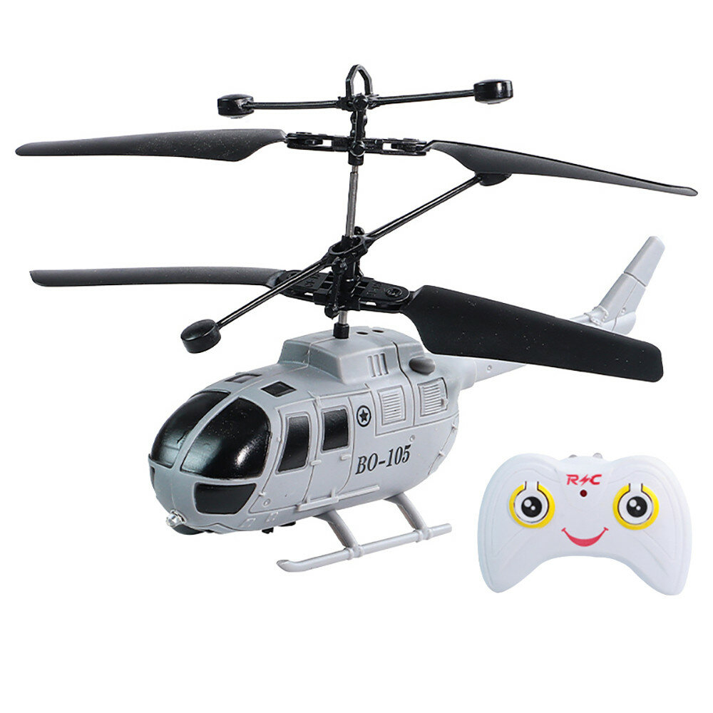 

BO-105 Simulation Black Wing Helicopter Induction Fighter Suspension Light Charging Drop-resistant Induction Remote Cont
