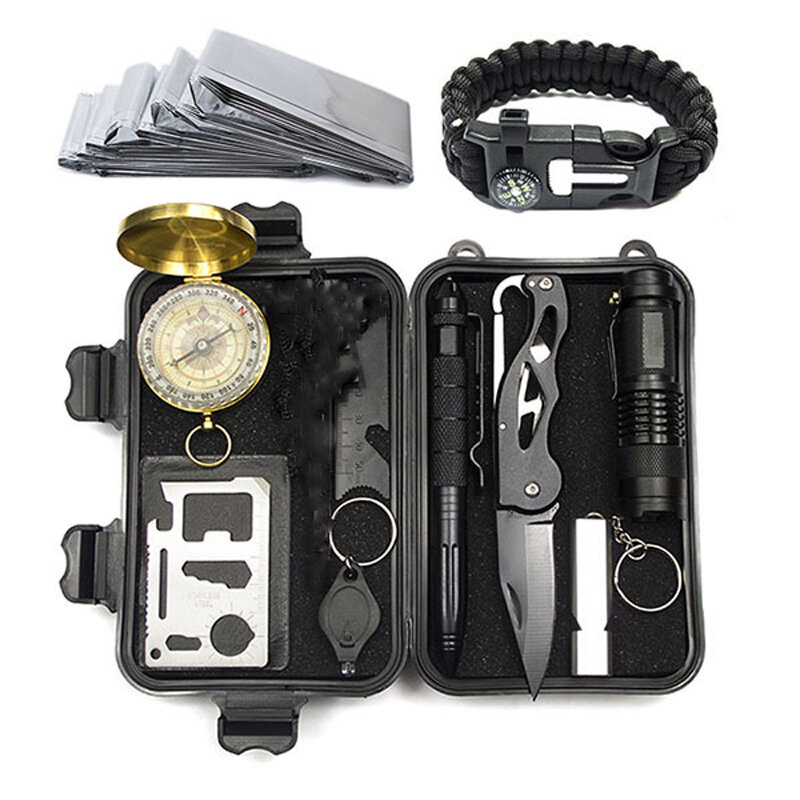 IPRee® A5 12 In 1 Outdoor EDC Survival Tools Case SOS First Aid Kit Multifunctional Emergency Box