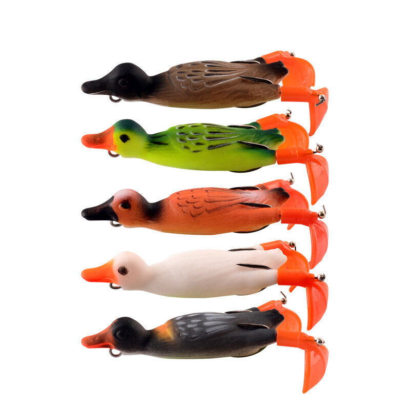 ILURE 5PCS Fishing Lure Set Duck Shape Propeller Realistic Duck Portable Lures Outdoor Fishing Tools