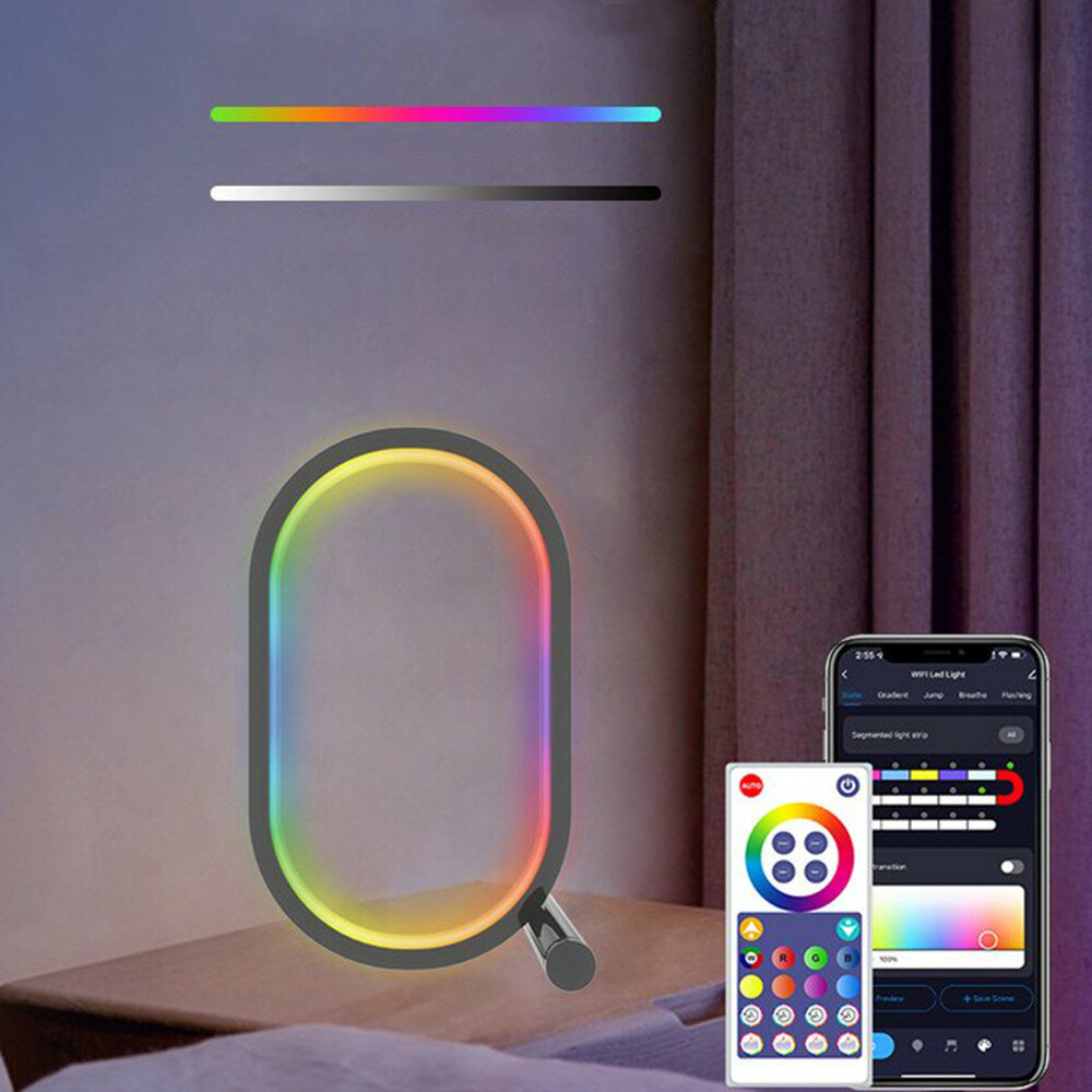 WIFI Smart LED Desktop Ambient Night Light RGBIC USB Desk Lamp with App Dimmable Color Change for Bedroom Game Room Stud