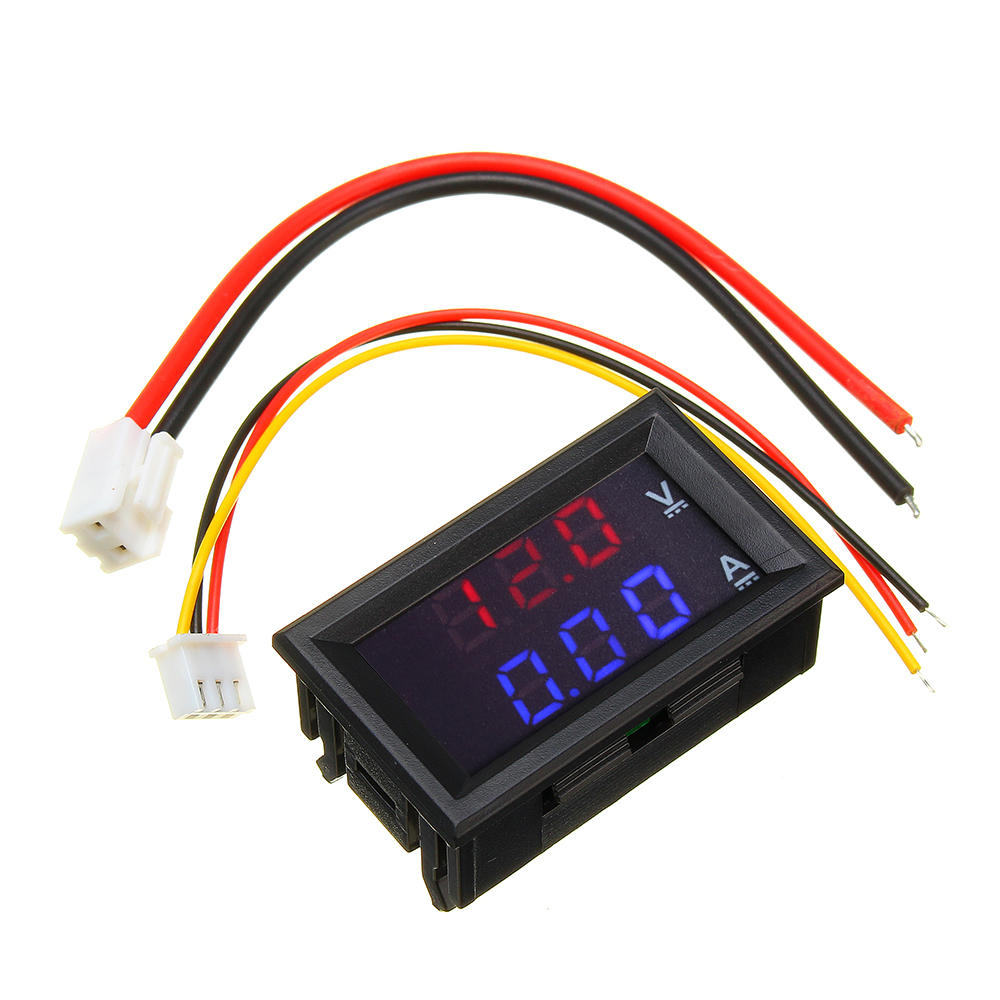 

3pcs Mini Digital Voltmeter Ammeter DC 100V 10A Panel Amp Volt Voltage Current Meter Tester 0.56" Blue Red Dual LED Disp