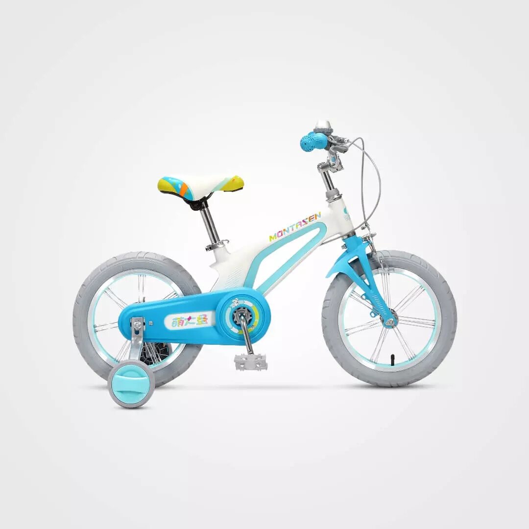 MONTASEN 14/16inch Kids Bike with Side Wheels Adjustable Height Child's Bicycles for 4-8 Year Old