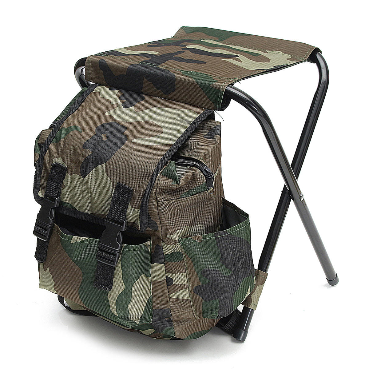 Outdoor Portable Składany plecak Krzesło Składany stołek Camping Piknik Maksymalne obciążenie 100kg