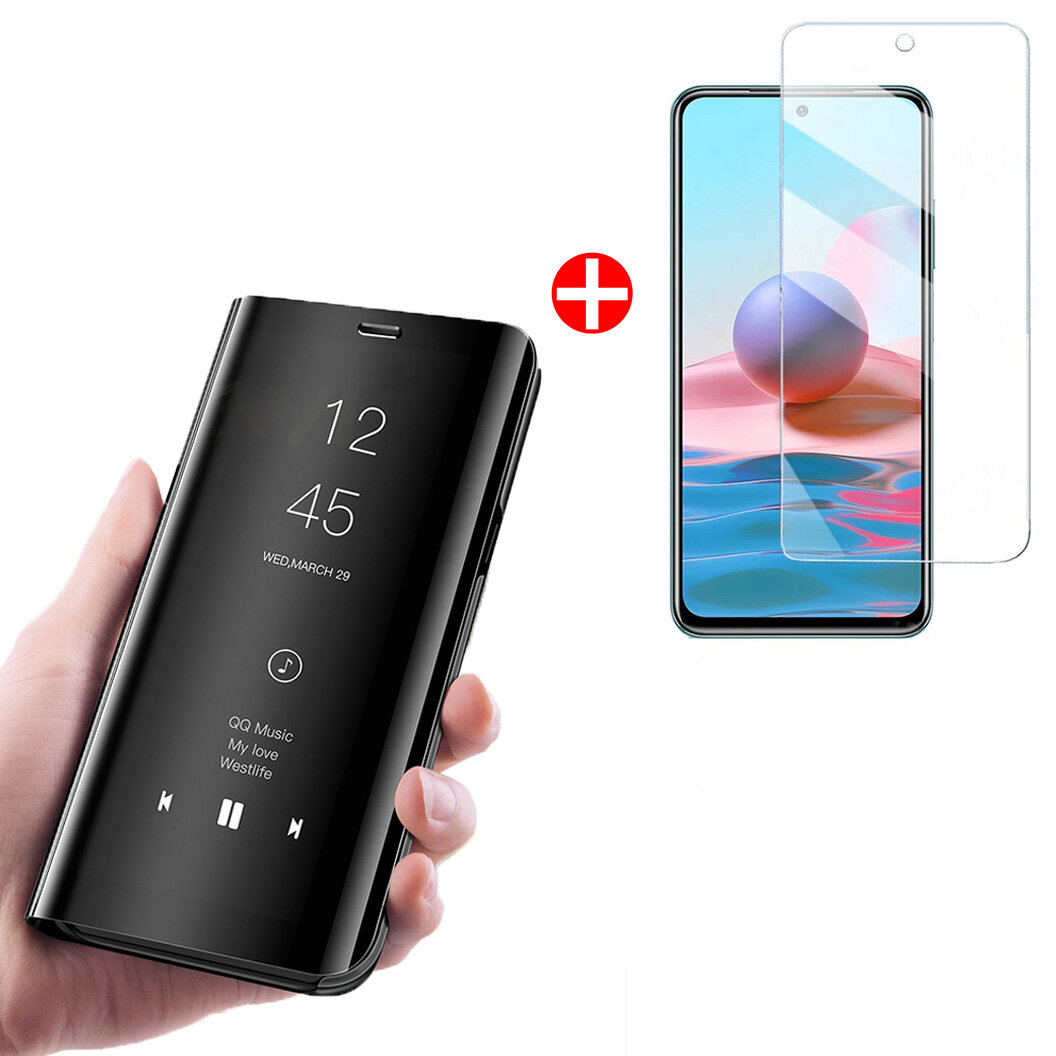 Bakeey voor POCO M3 Pro 5G NFC Global Version/Xiaomi Redmi Note 10 5G Case Flip Plating Mirror Windo