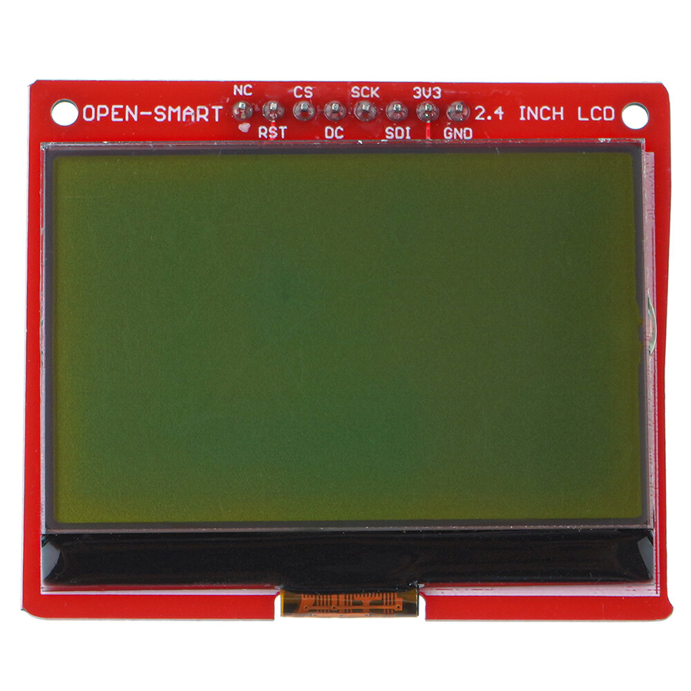 

OPEN-SMART® 3.3V 2.4 inch 128*64 Serial SPI Monochrome LCD Display Board Module without Backlight for Arduino UN0 Nano