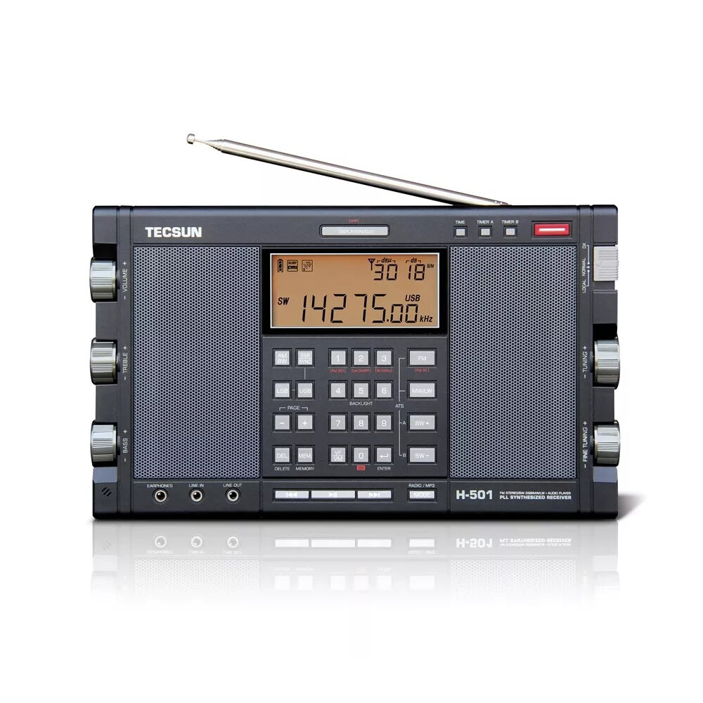 TECSUN H-501 FM LW MW SW SSB Full-band radio DSP Digitale stereo-computer Luidspreker Misic Player