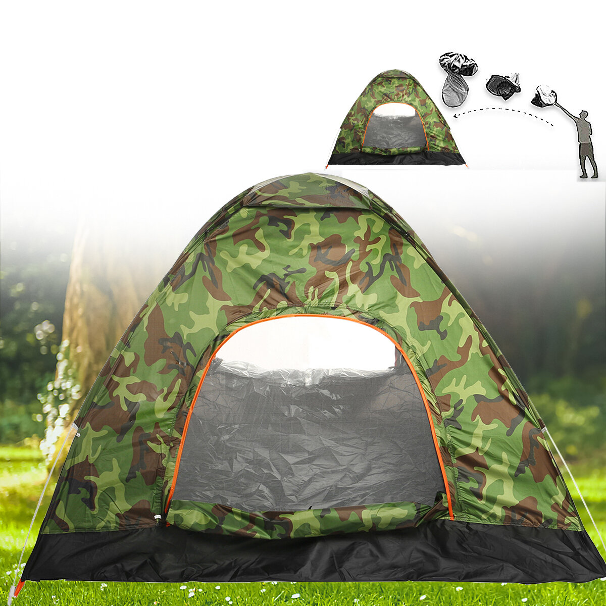 IPRee® 1-4人用自動オープンキャンプテント、防水、防風、UVカット日除け、超軽量トラベルハイキング。