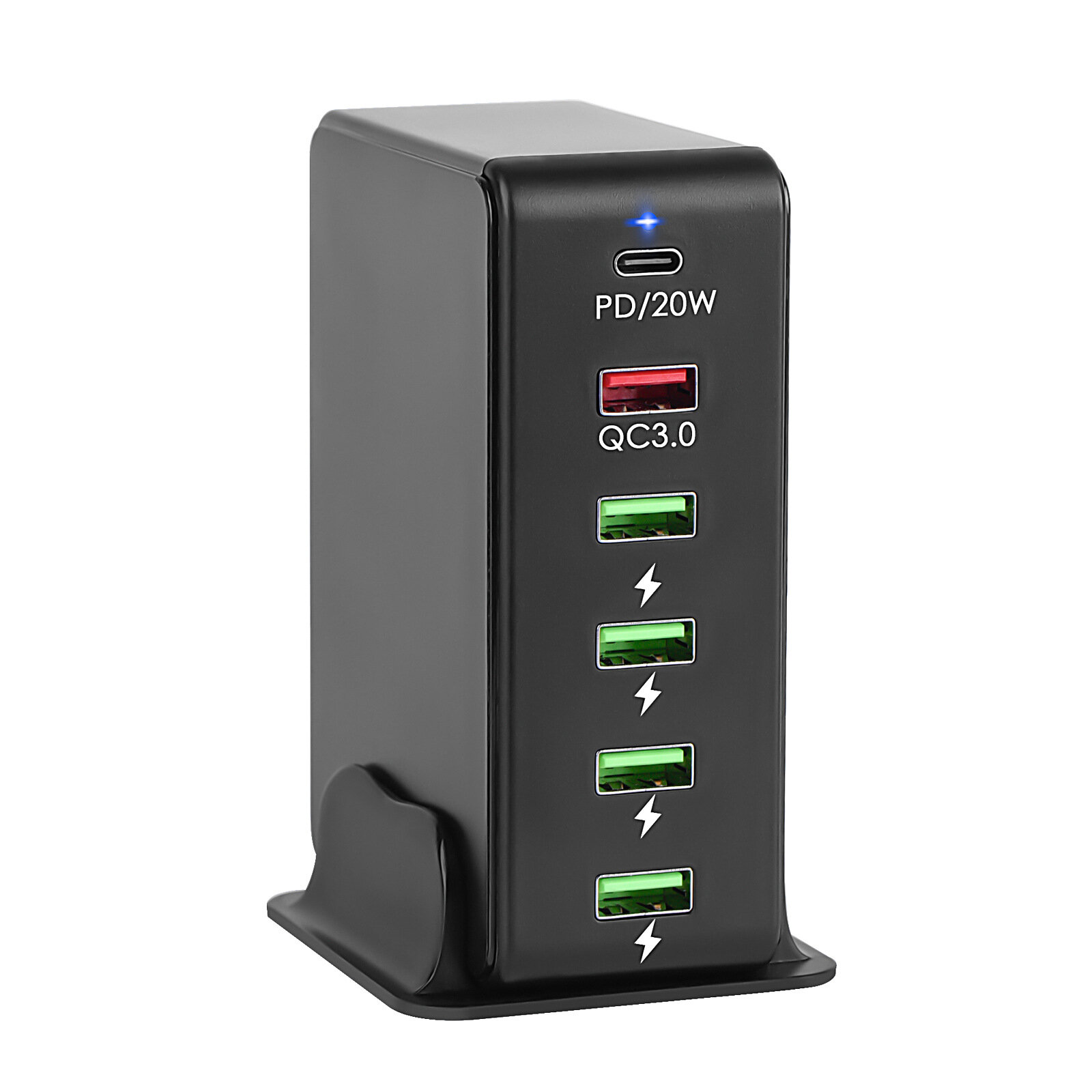 6-Port USB PD Charger Station With 20W PD / USB QC3.0 / 4 USB Fast Charging for iPhone 13 13 Mini 13