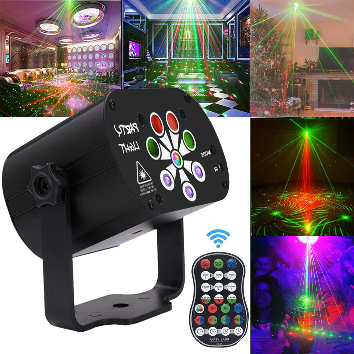 

8 Holes 120 Patterns USB LED Laser Light RGB Projector Stage Strobe Lamp DJ KTV Party Lighting with Remote Control