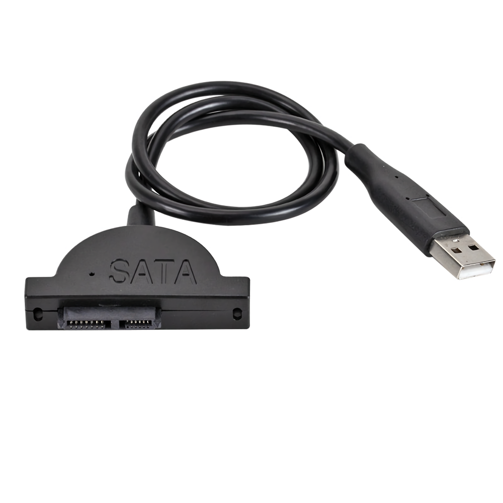 ノートブックSATAオプティカルドライブ-USBアダプターケーブルUSB2.0ハードディスクデータケーブルコンバーター