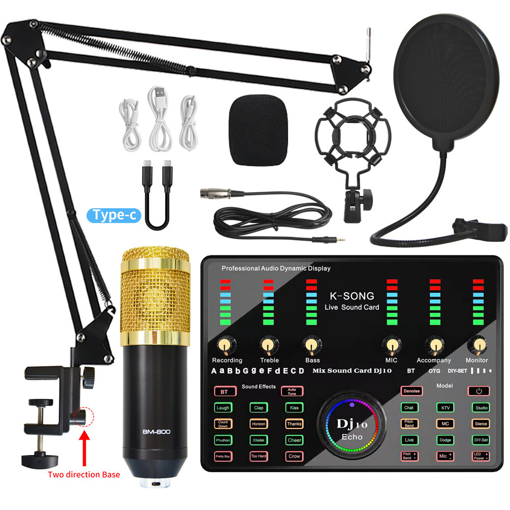 best price,bm800,microphone,sound,recording,microphone,kit,with,dj10,discount