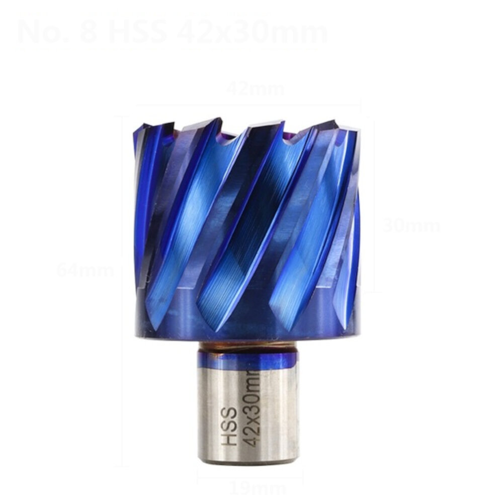 Drillpro 12-42mm Snijdiameter HSS Gatopener Kernboor Weldon Schacht Nano Blauw Gecoate Ringvormige S