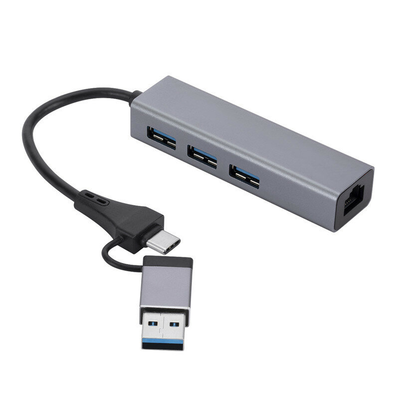 MNNWUU USB/Type-C Docking Station USB Hub Splitter Adapter met USB3.0 * 3 RJ45 voor PC Laptop