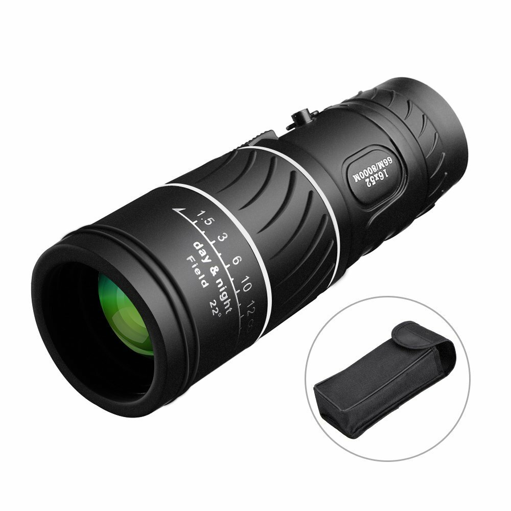 16x52 Day Night Vision Dual Focus Full Optics Zoom Monocular Telescope With Mobile Phone Clip + Tripod