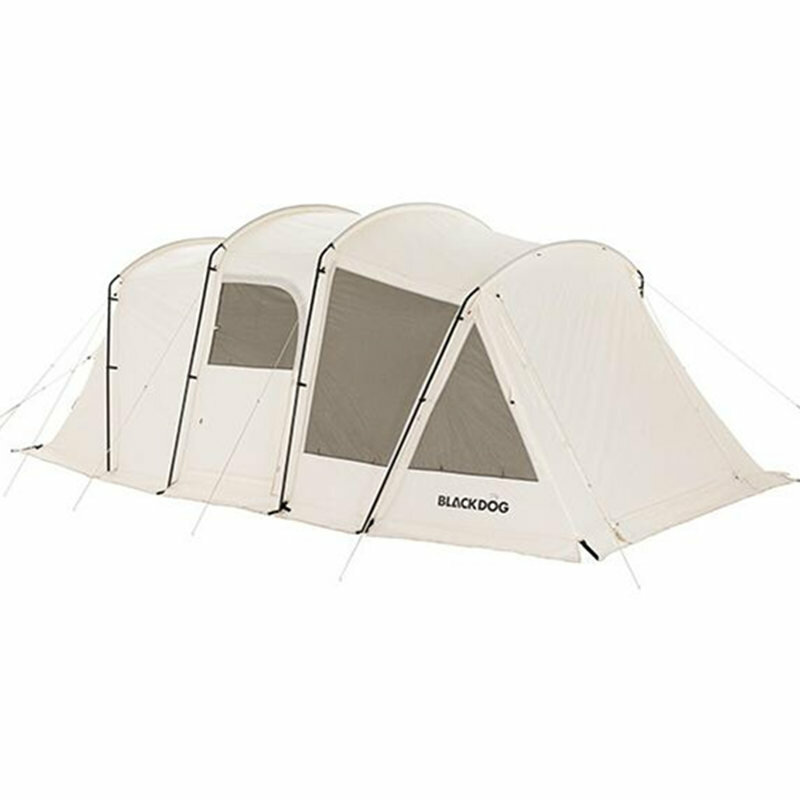 Blackdog Eaves Cotton Tunnel Tent Outdoor ile bir yatak odası ve bir oturma odası olan kamp çadırı, güneş koruması BD-ZP006