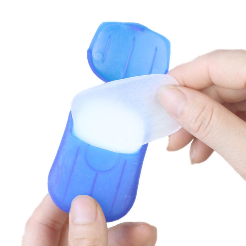 IPRee ™ 20 Adet Kağıt Sabun Outdoor Temizlik Malzemeleri Seyahat Sterilizatör Taşınabilir El Yıkama Küçük Levha