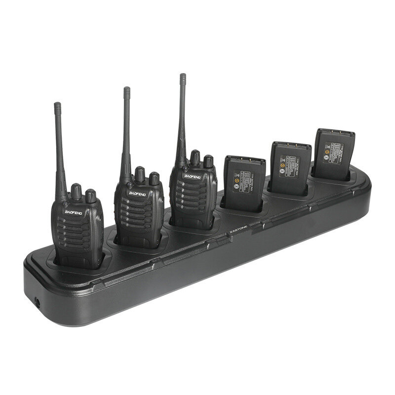 ZASTONE 6 Slot Walkie Talkie Charger Two Way Ham Radio Charging Cradle for Baofeng 888S 666S 777S