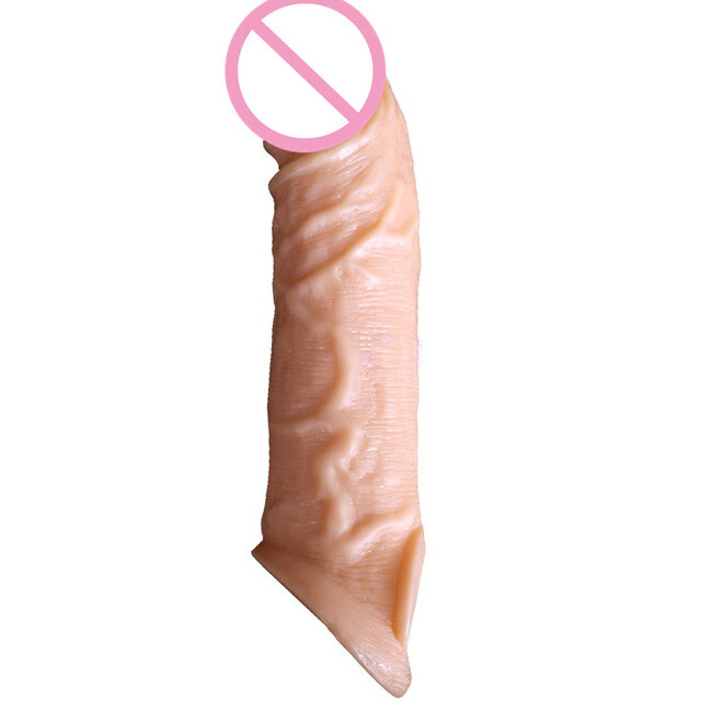 

Reusable Dick Sleeve Extender Realistic Dick Condom Silicone Extension Sex Toys for Men Cock Enlarger Sheath Delay