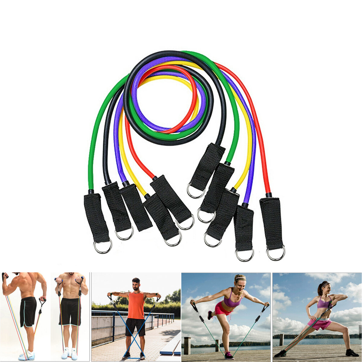 best price,5pcs,natural,rubber,latex,fitness,resistance,bands,discount