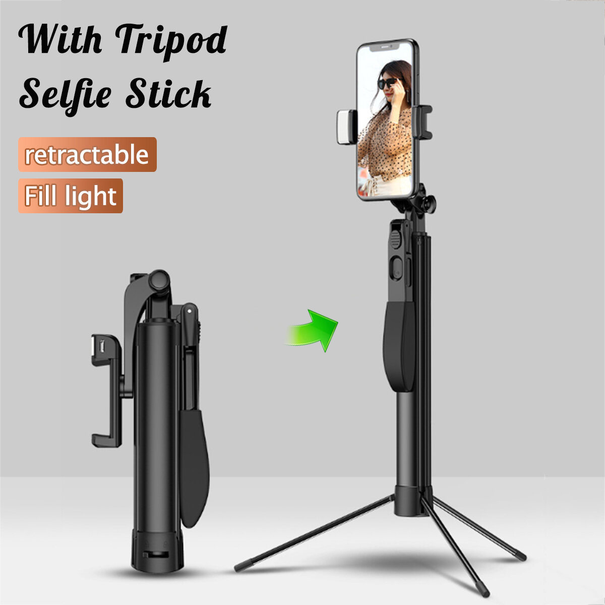 Bakeey Universal Tripod bluetooth Remote Shutter Telescopic Selfie Stick Portable Durable Tripod Sel