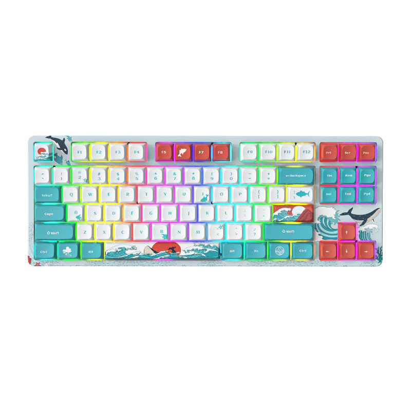 

XVX M87 87 Keys Dual Mode Mechanical Gaming Keyboard Hot Swappable Gateron Red Switch PBT Keycaps RGB 2.4GHz Wireless/Wi