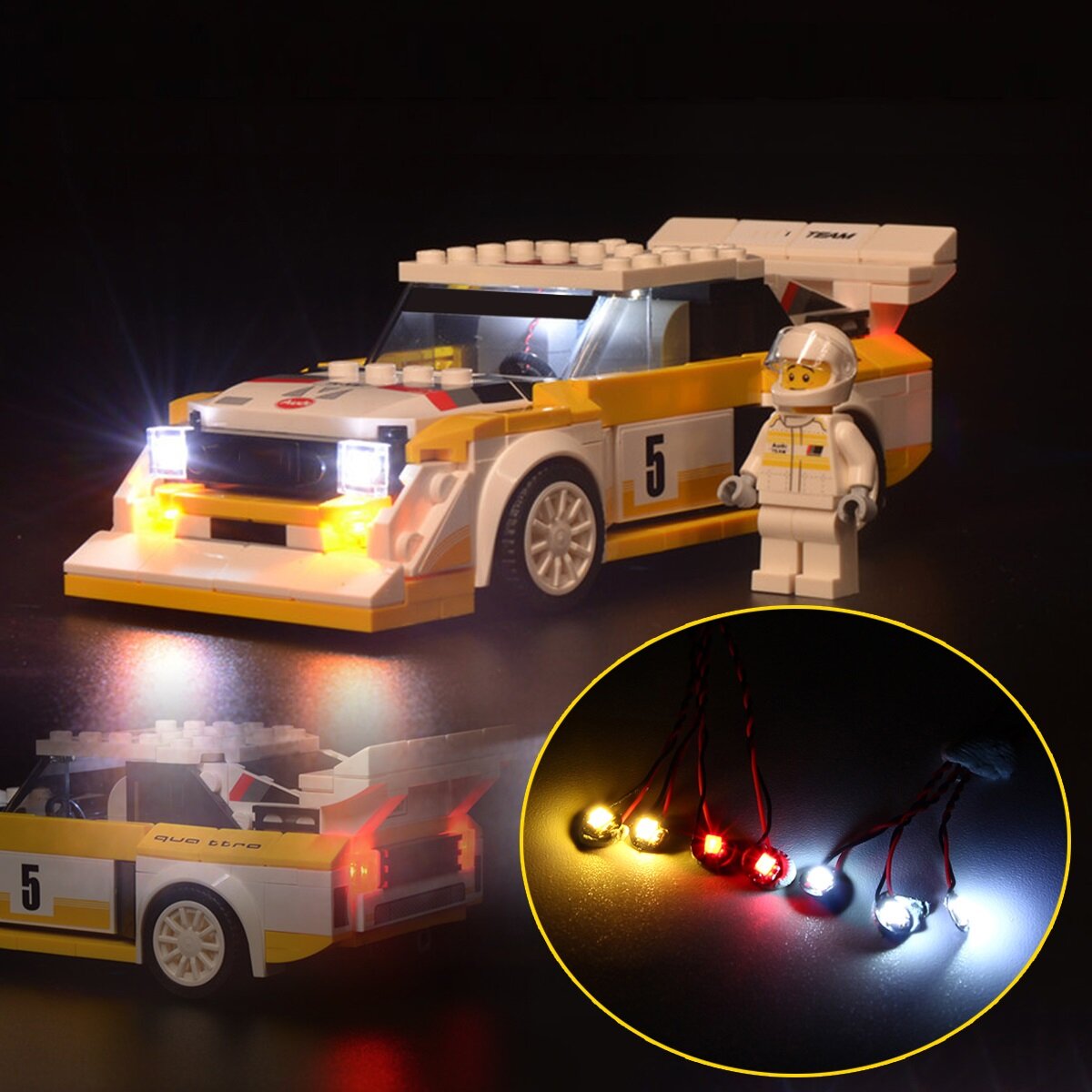 

DIY LED Light Lighting Kit ONLY For LEGO 76897 For Audi 1985 Sport Quattro S1 Speed Champions Car Bricks Toy
