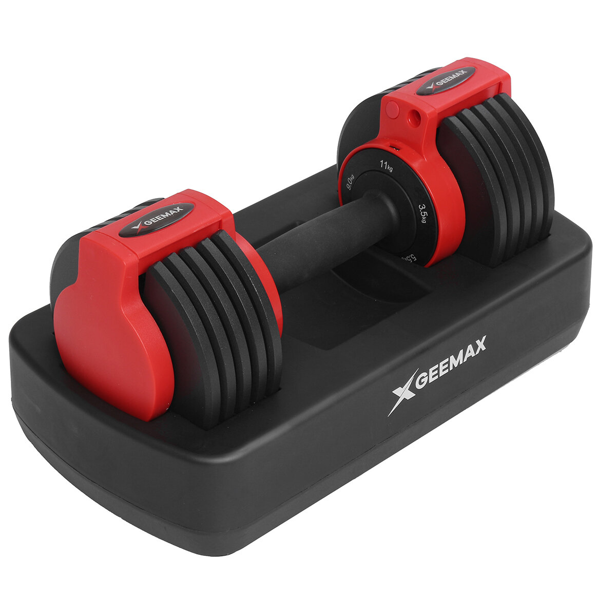 GEEMAX 24 LB Verstelbare Halter Anti-slip Handvat met Gewicht Barbell Platen Lade Full Body Workout Fitness Home Gym
