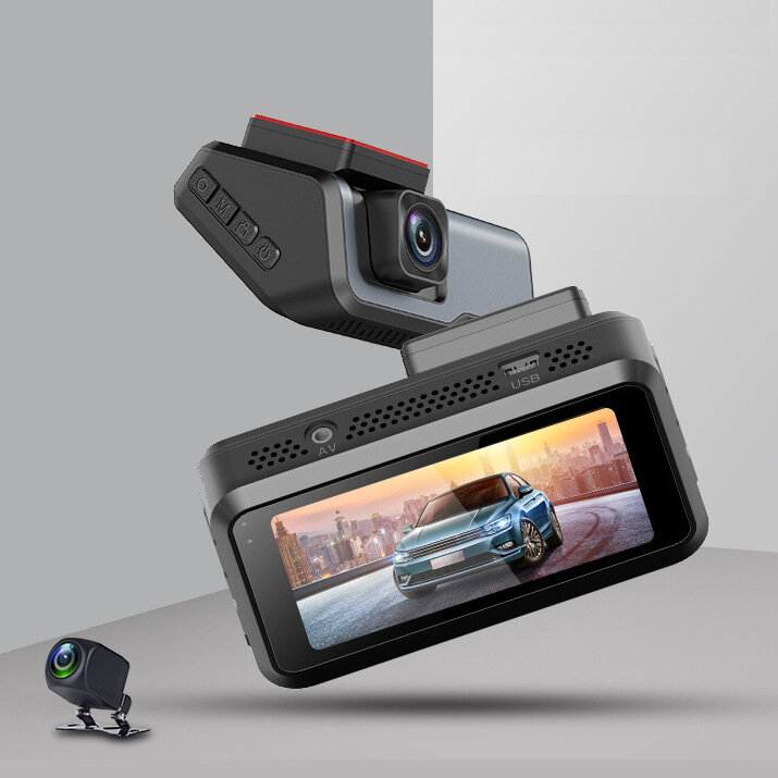 V6 3" FHD 1080P автомобильная видеокамера Dash Cam Car DVR с двойной линзой записи, ночным видением, парковочным монитор
