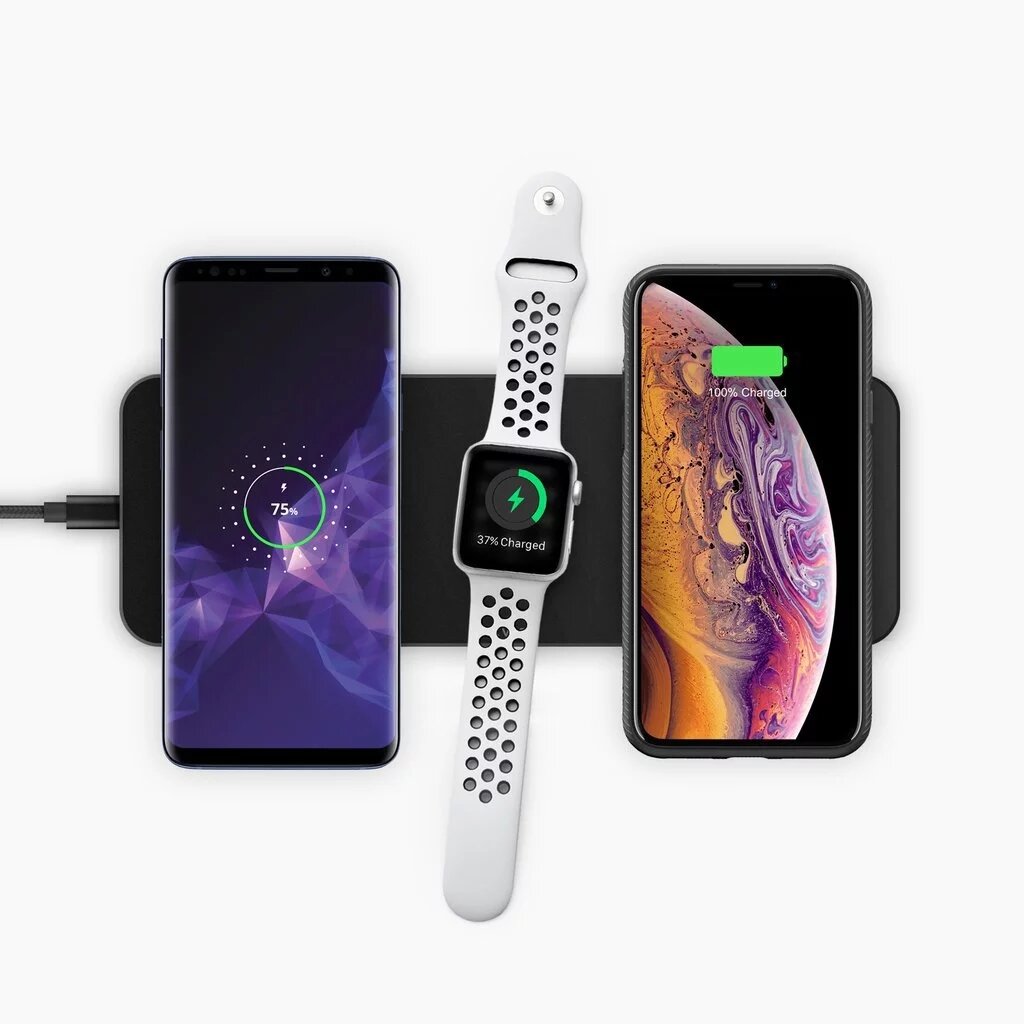 Bakeey 3 in1ワイヤレス充電パッドforiPhone 12 11 XR X 8 for Apple Watch for AirPods 2 for Samsung Galaxy Note S20 ultra Huawei Mate40 OnePlus 8 Pro