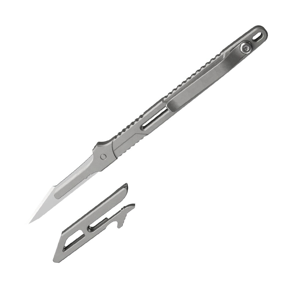سكين NITECORE NTK07 من التيتانيوم الجوي TC4 Ti Alloy ذو الهيكل الأحادي الرقيق بطول 114.5 مم، خفيف الوزن وسهل الاستخدام للقطع في الحياة اليومية وفي الهواء الطلق.