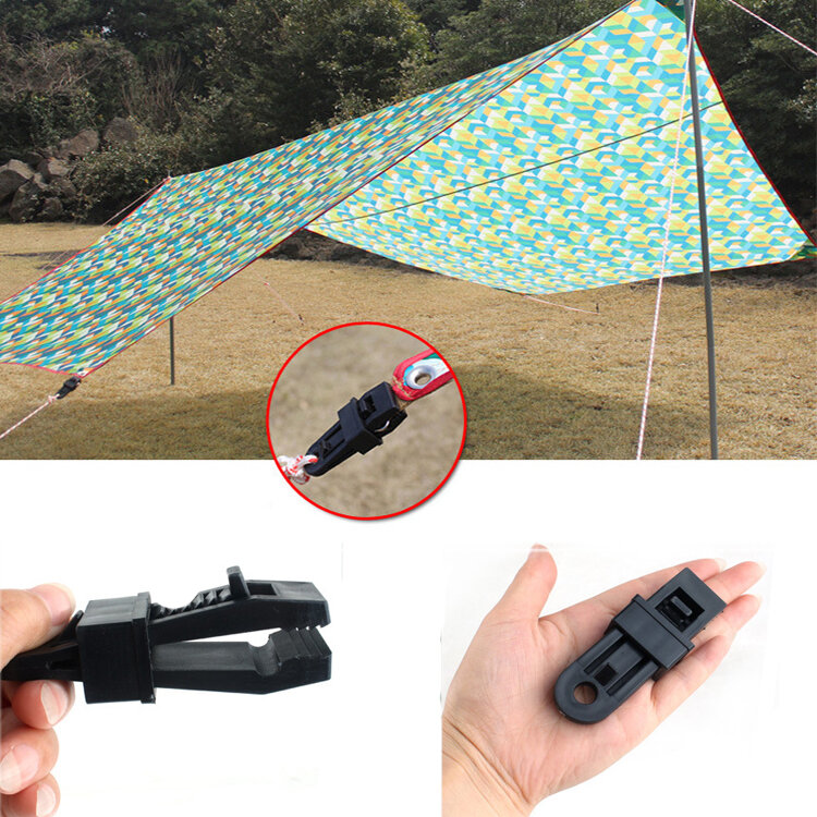Outdoor Tent Awning Canopy Windshield Plastic Clip Buckle Wind Corda Acessórios de fixação
