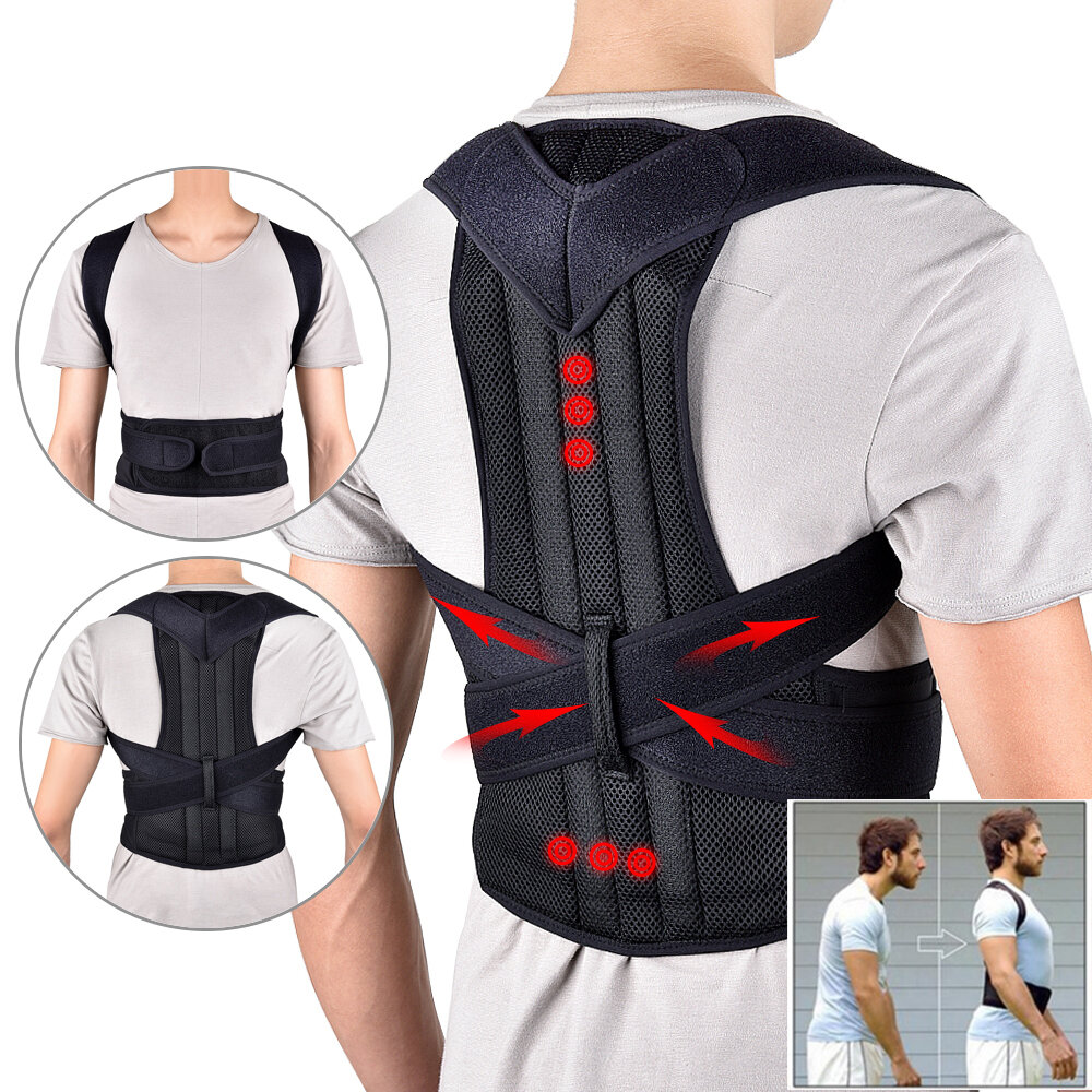 Soporte de espalda ajustable Cinturón Corrector de postura posterior Protector de espalda de columna lumbar de hombro