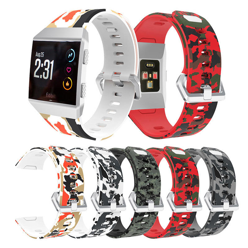 KALOAD Siliconen Camouflage Smart Watch Vervangende riem Sportarmband Bandriem voor Fitbit Ionic