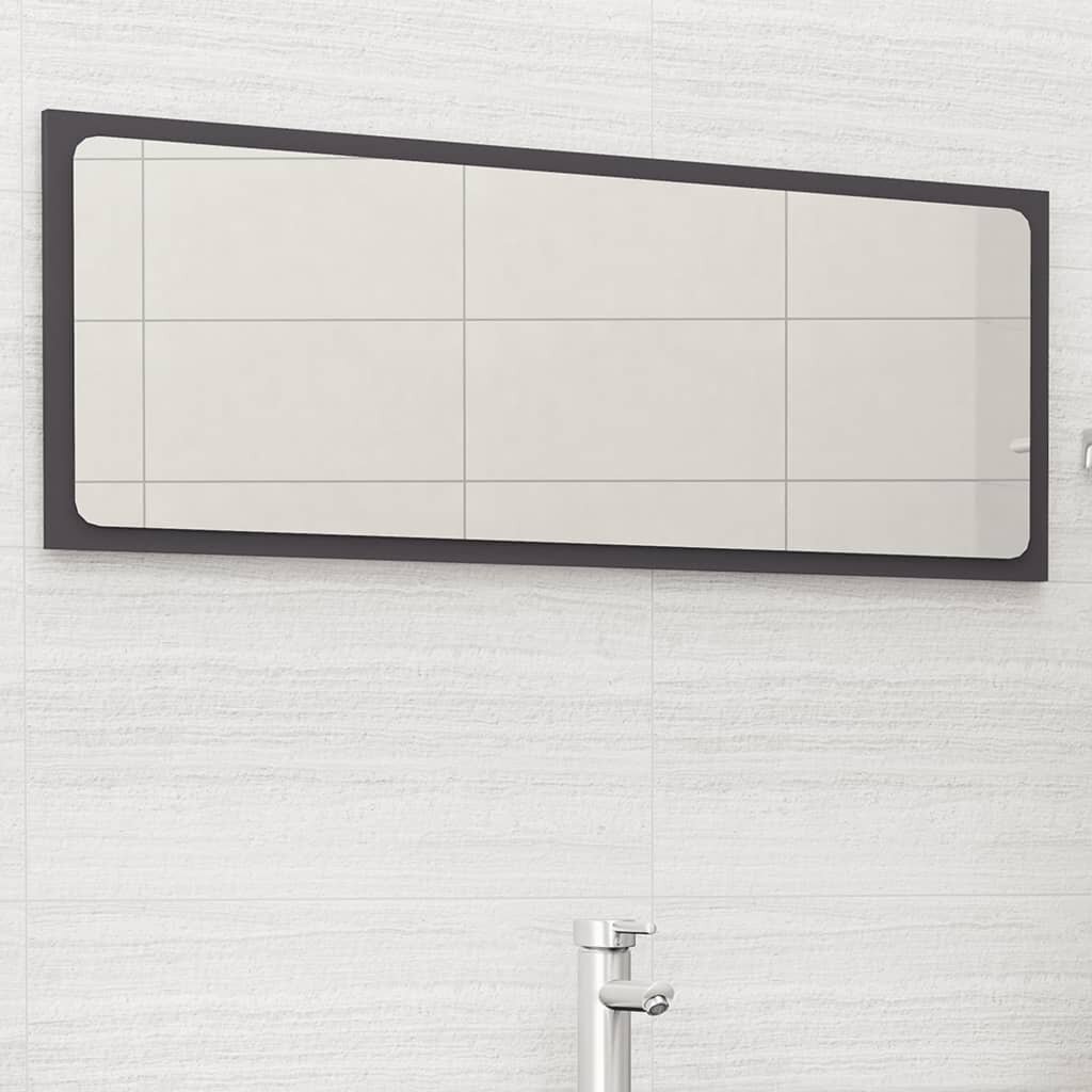 

Bathroom Mirror Gray 39.4"x0.6"x14.6" Chipboard