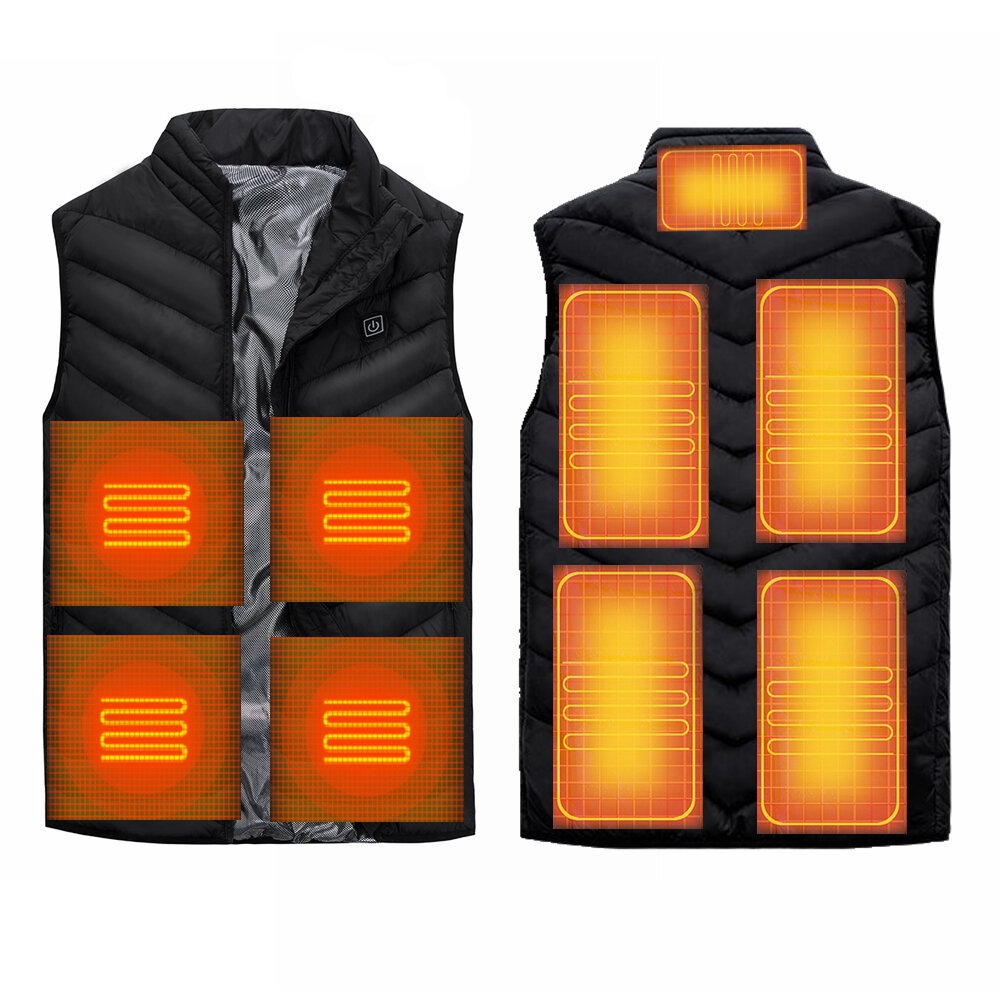 

Enusic™ 9 Heating Pads USB Electric Heated Vest Jacket Warm Body Warmer Pad Winter Thermal
