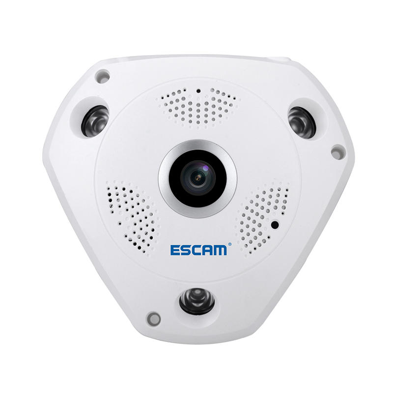 ESCAMFisheye-cameraOndersteuningVRQP180Shark 960P IP WiFi-camera 1.3MP 360 graden panorami