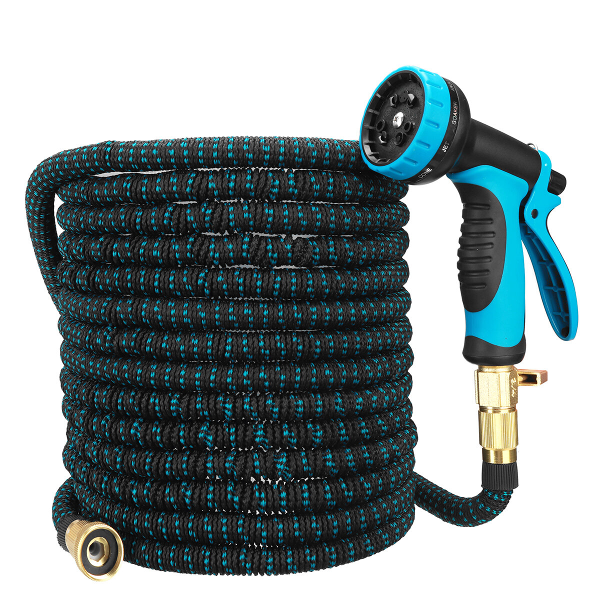 

25/50/75/100FT 3X Brass Expandable Flexible Garden Water Hose High Pressure Resisitant Durable Latex Tube
