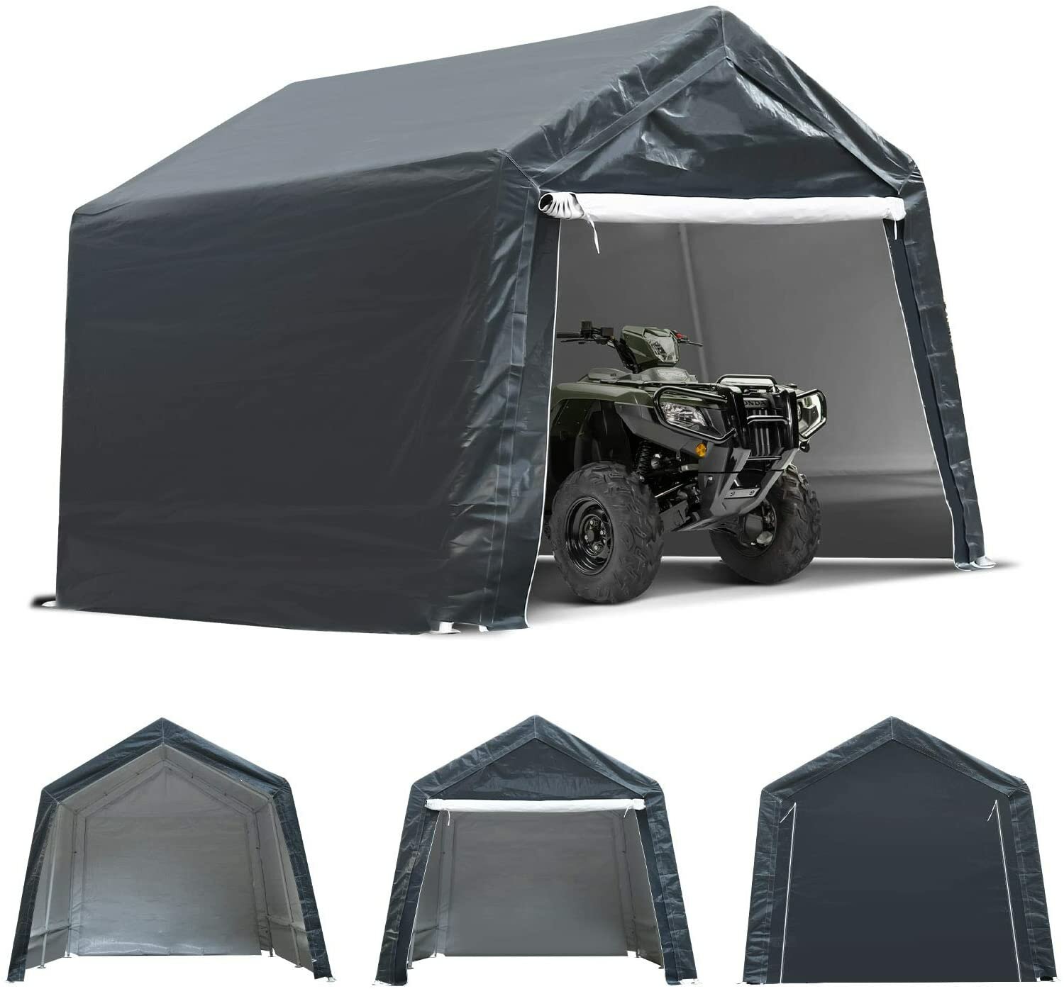 12x7,4 Ft Motorfiets Carport Draagbare UV Waterdichte Cover Opslag Schuren Camping Tent Canopy Shelter Tuin Patio