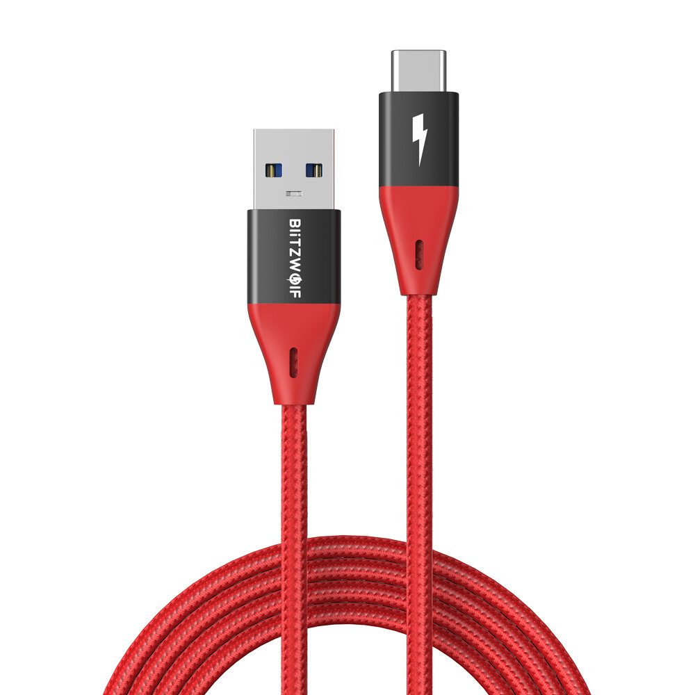 BlitzWolf? BW-TC22 3A QC3.0 USB-C naar USB 3.0 Nylon Gevlochten kabel 3ft/6ft 5Gbps Dataoverdrachtsk