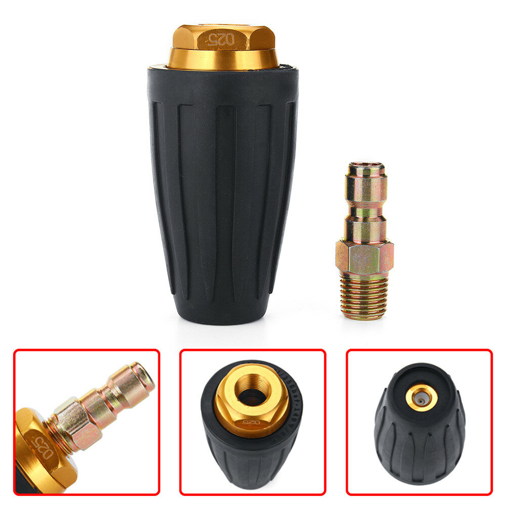 3600 PSI High Pressure Washer Rotating Turbo Head Nozzle Spray Tip 2.5-4 GPM