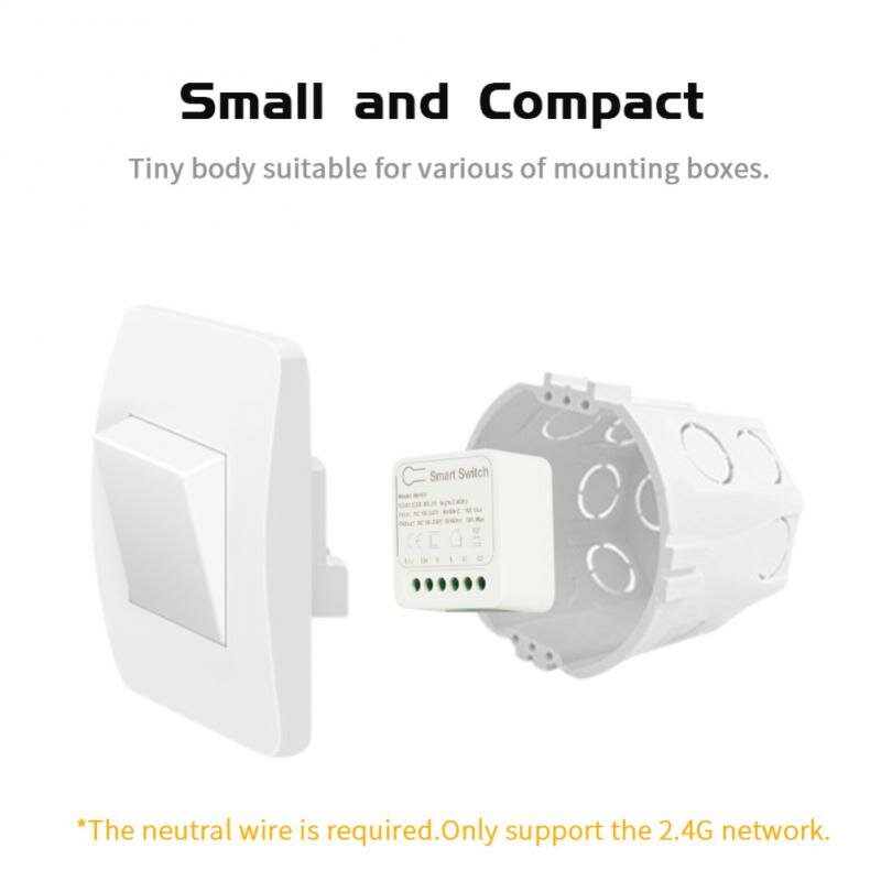 Wifi Smart Switch 16A MINI DIY 2-way Control Tijdschakelaar Smart Home Automation Werken Met Tuya AP