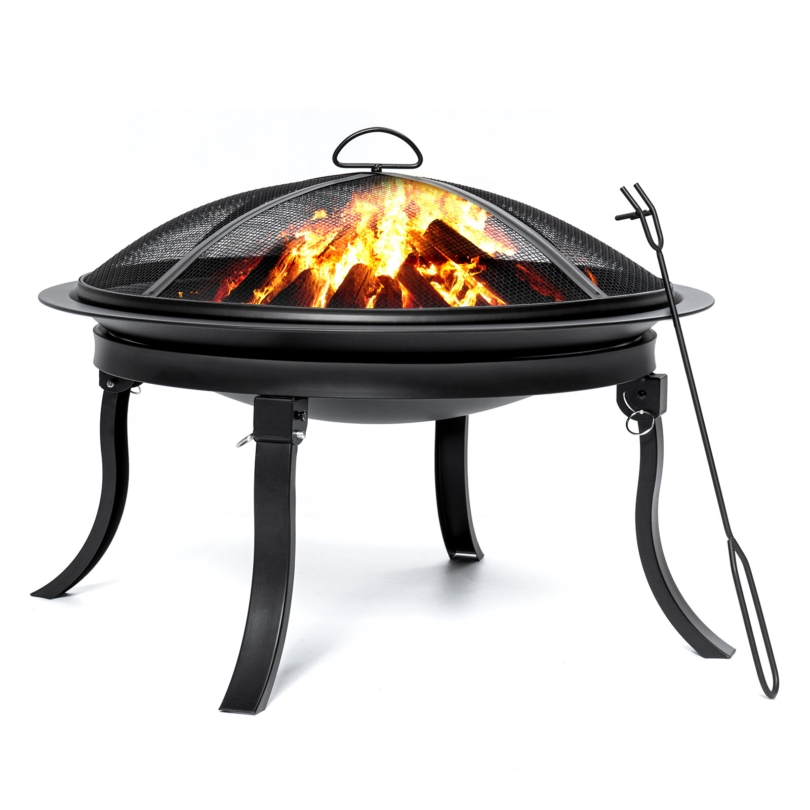 Kingso 24inch Portable Fire Pits With 4, Fire Pit Legs