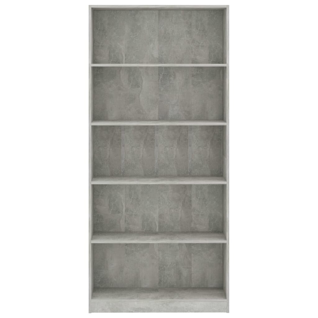 5-Tier Book Cabinet Concrete Gray 31.5