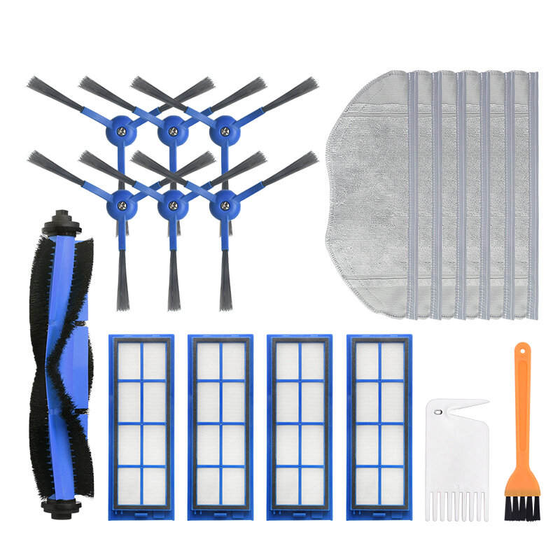 

19pcs Replacements for eufy L70 Vacuum Cleaner Parts Accessories Main Brush*1 Side Brushes*6 HEPA Filters*4 Mop Clothes*