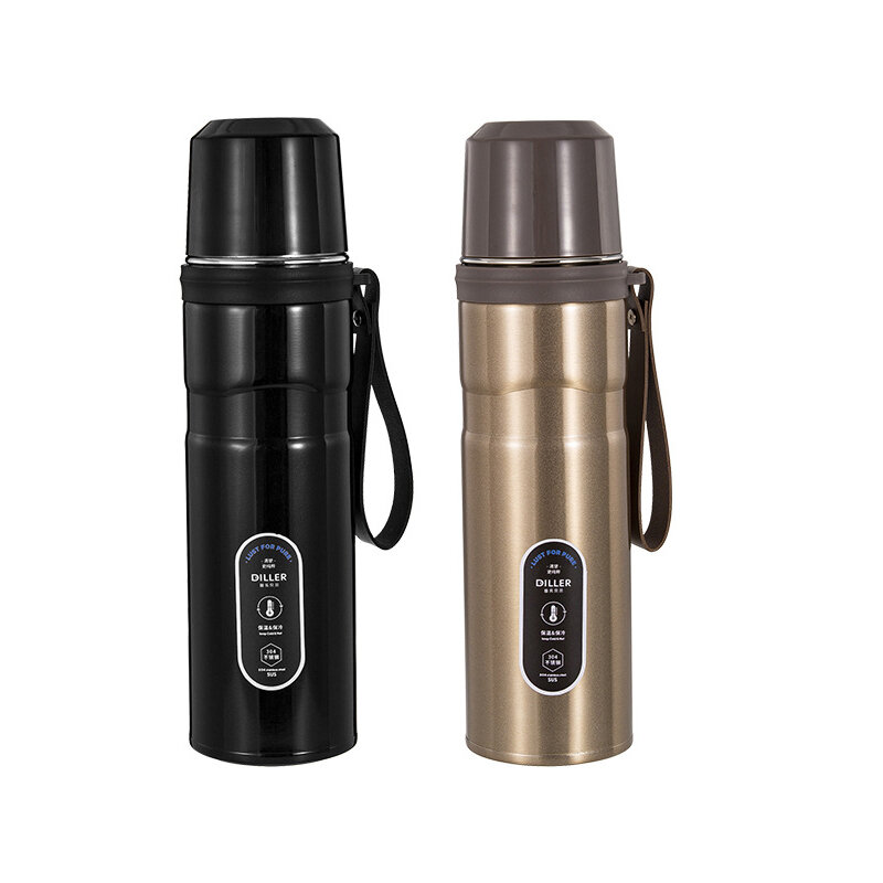 DILLER 750ML Large Capacity Thermos Double Layer Thermal Insulation Eco-friendly Vacuum Flask Stainless Steel Travel Ins