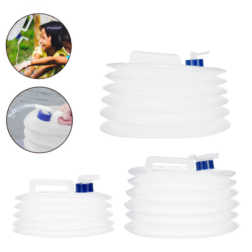 Αναδιπλούμενος δοχείο νερού 5/10/15L από πλαστικό PE τροφίμων Φιάλη νερού για κατασκήνωση Πολυλειτουργική τηλεσκοπική τσάντα αποθήκευσης νερού.