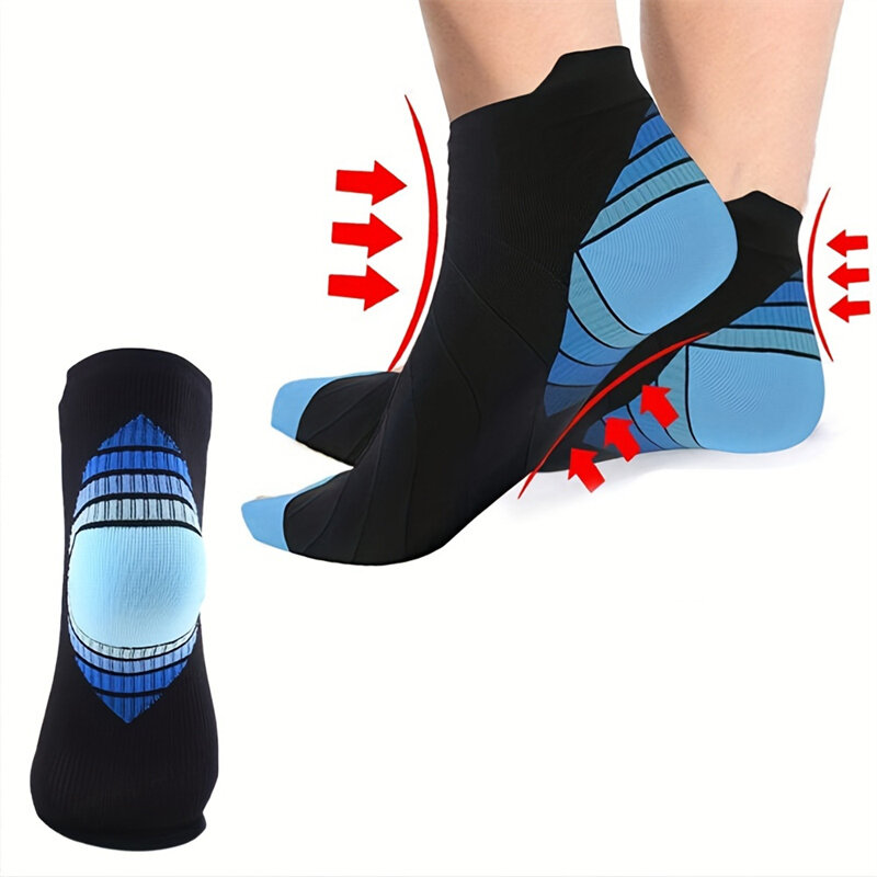 

3 Pairs of Compression Sports Socks Sweat Absorption Breathable Low Cut Crew Socks for Running Cycling Basketball