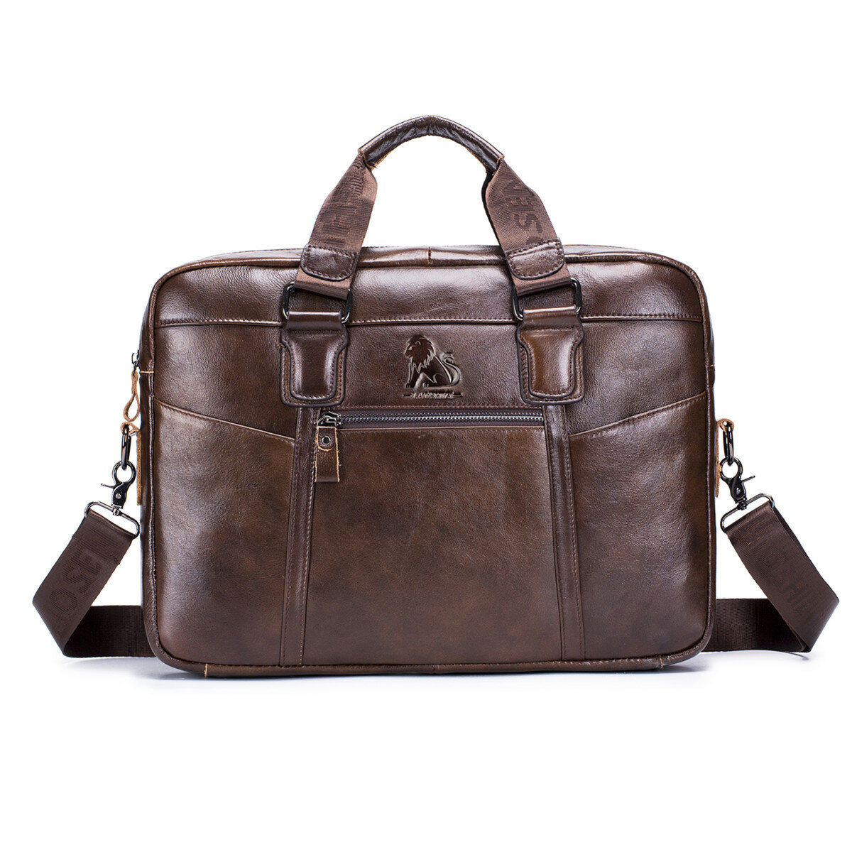 

Cowhide Leather Business Briefcase Laptop Bag Retro Men's Bag Shoulder Bag Crossbody Bag Handbag for 14 inch Notebook