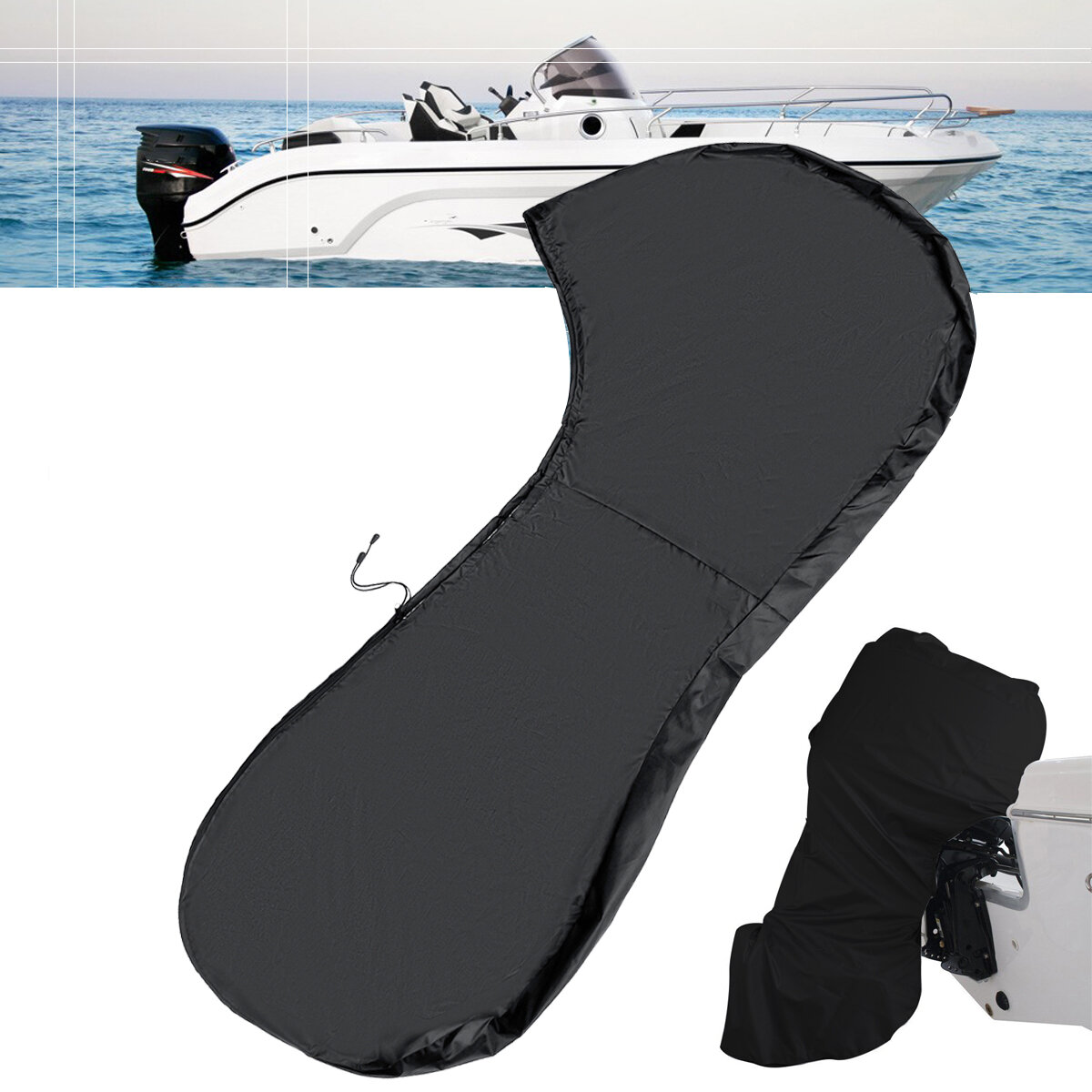 420D Oxford Outboard Engine Boat Cover Waterproof Dust-proof Protector Cover for 6-15HP Boat Motors