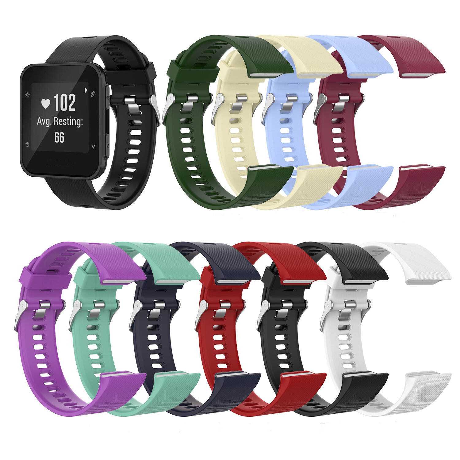 Bakeey 22 mm siliconen slimme horlogeband vervangende riem voor Garmin ForeAthlete 35J / Forerunner 